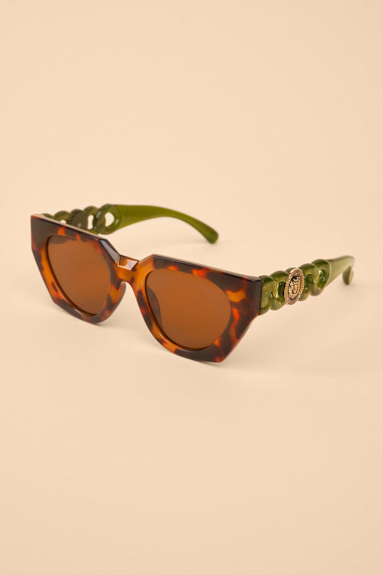 Zelia Sunglasses, Tortoiseshell & Olive