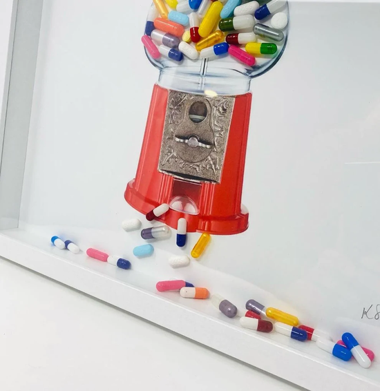 Gumball Med Pill Machine Wall Art