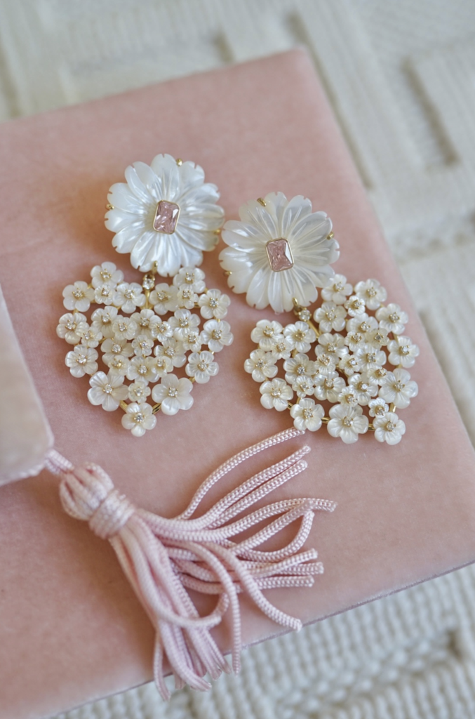 Mother of Pearl + Mother of Pearl Floral Heart, Pink