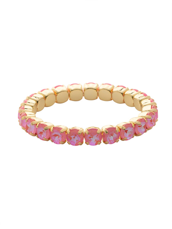 Hot Pink Coral Crystal Stretch Bracelet