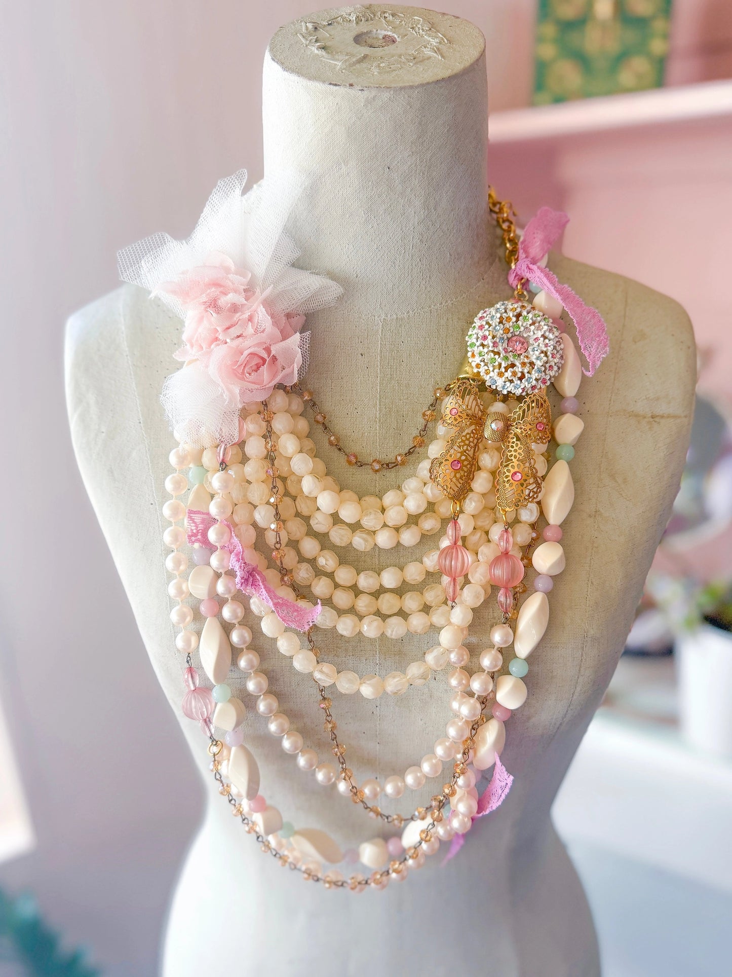 Not Your Mothers Pearls Repurposed Statement Necklace