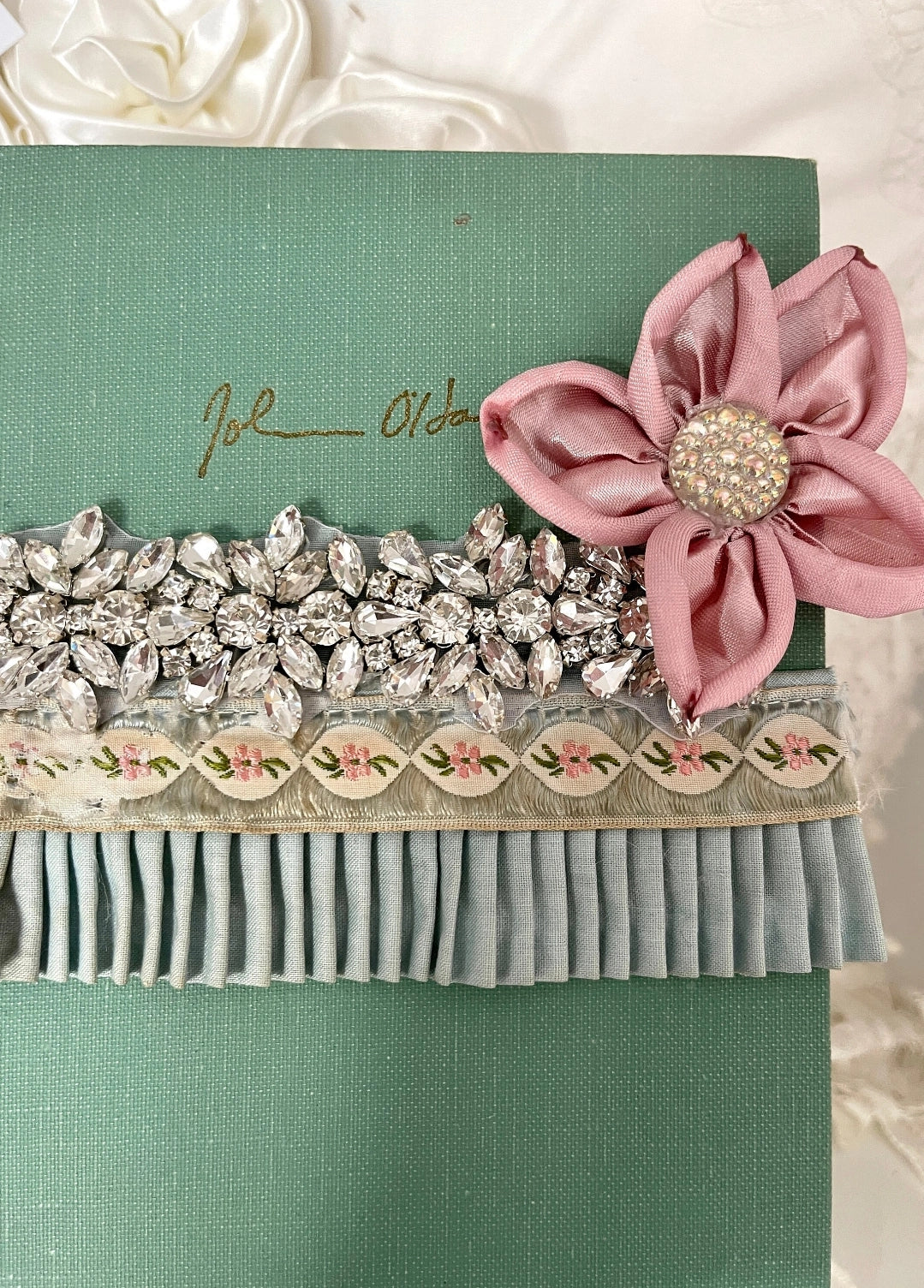 Shabby Chic Green Decorated Book
