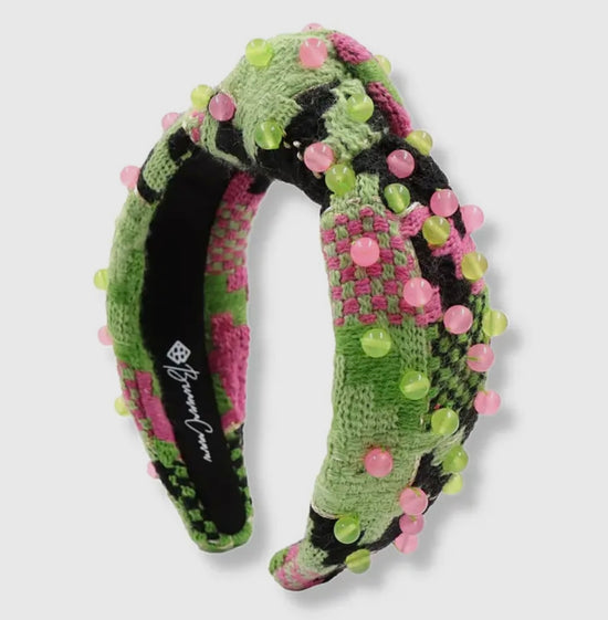 Load image into Gallery viewer, Pink &amp;amp; Green Knit Headband
