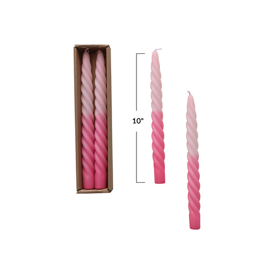 10" Unscented Twisted Taper Candles