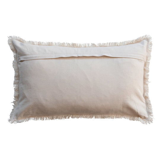 24"L x 14"H Cotton Slub Lumbar Pillow