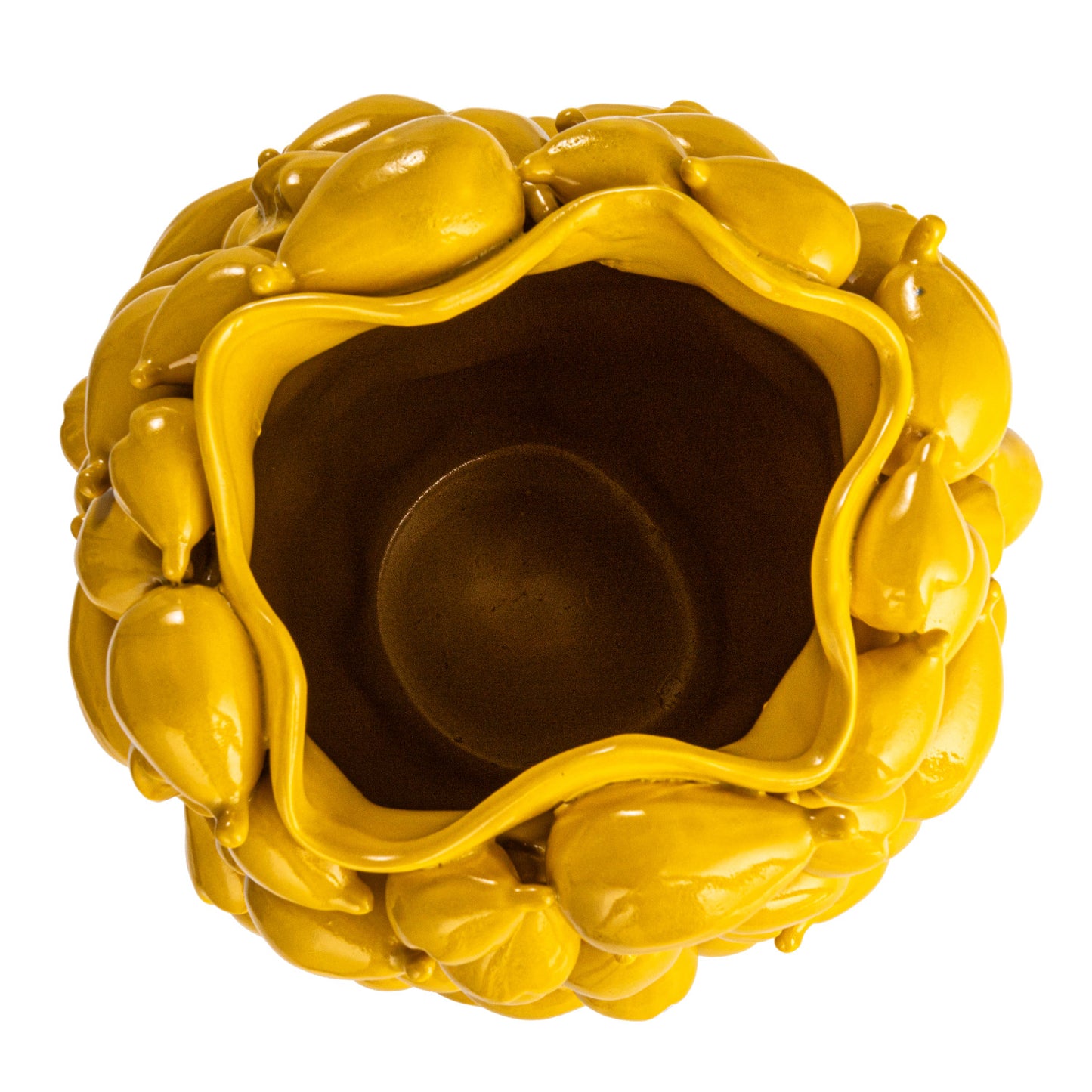 Handmade Stoneware Fig Vase, Yellow