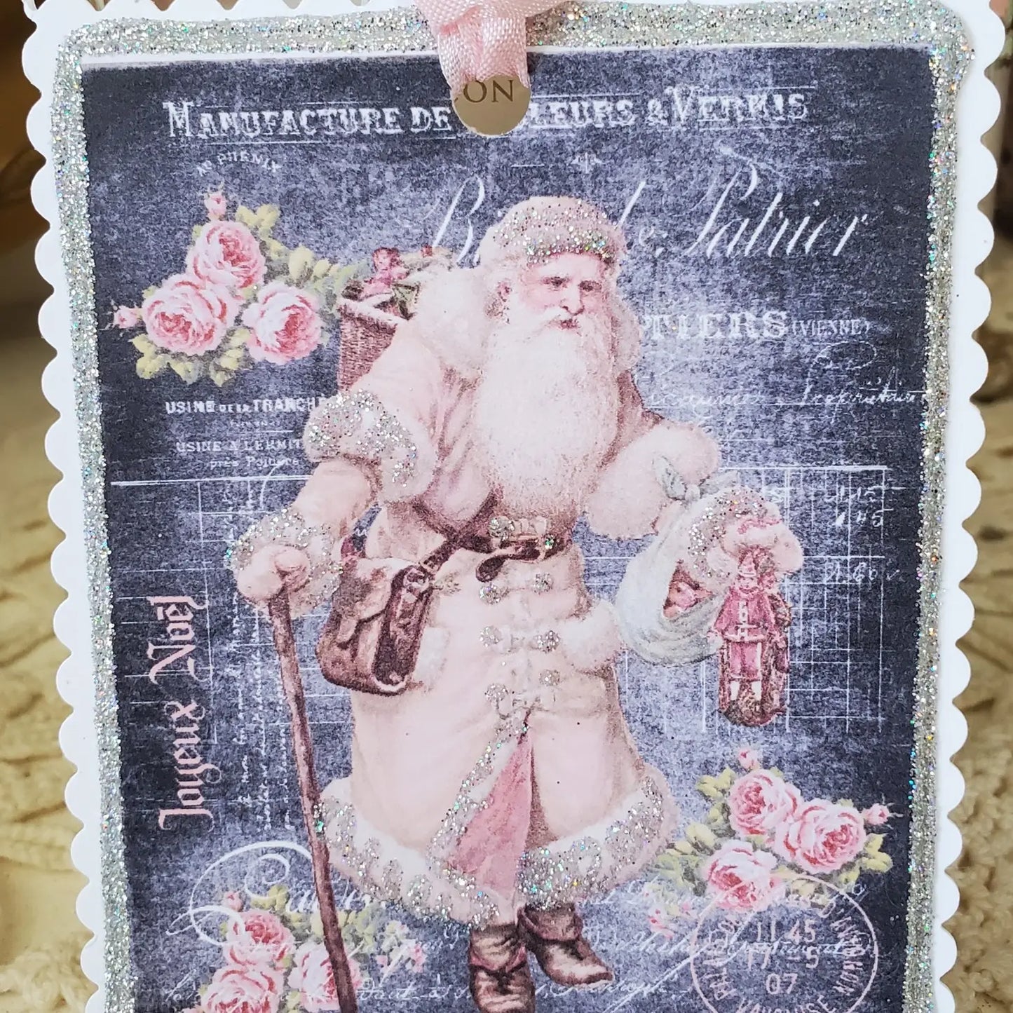Vintage Christmas Gift Tag Ornaments