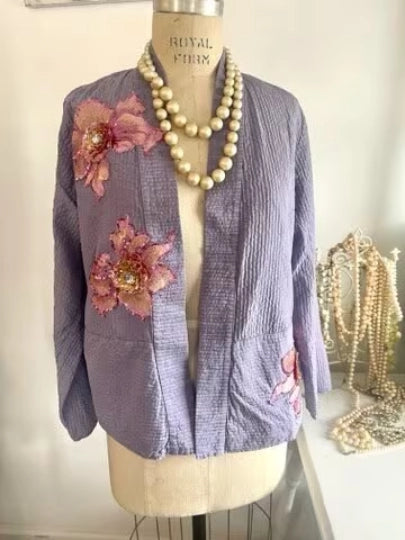 Pretty Lilac Jacket w/ Sequined Flowers