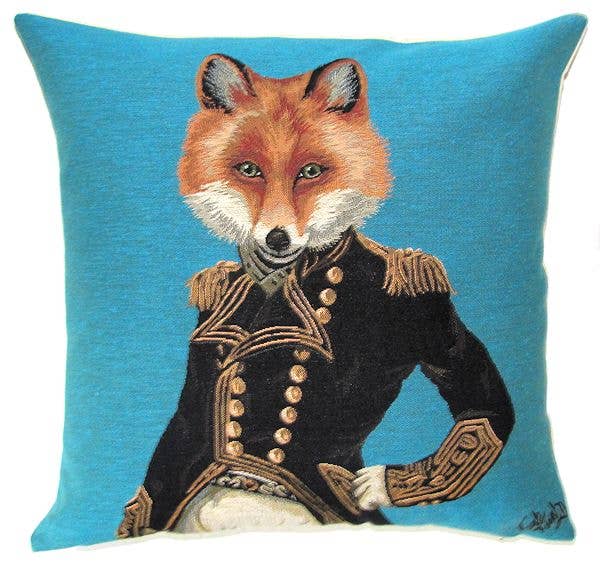 Load image into Gallery viewer, yapatkwa - art of the loom - Quirky Fox Decor | Fox Throw Pillow | Woodland Tapestry Gift
