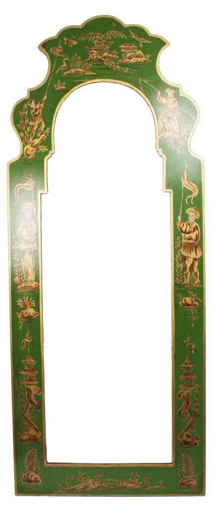 Green and Gold Narrow Figurine Mirror