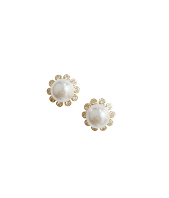 Pearl + Embellished Bubble Stud