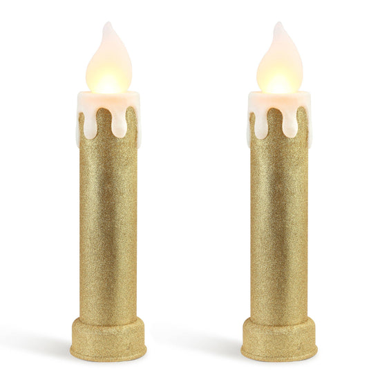Mr. Christmas - 24" Glitter Blow Mold Candle - Set of 2 Gold