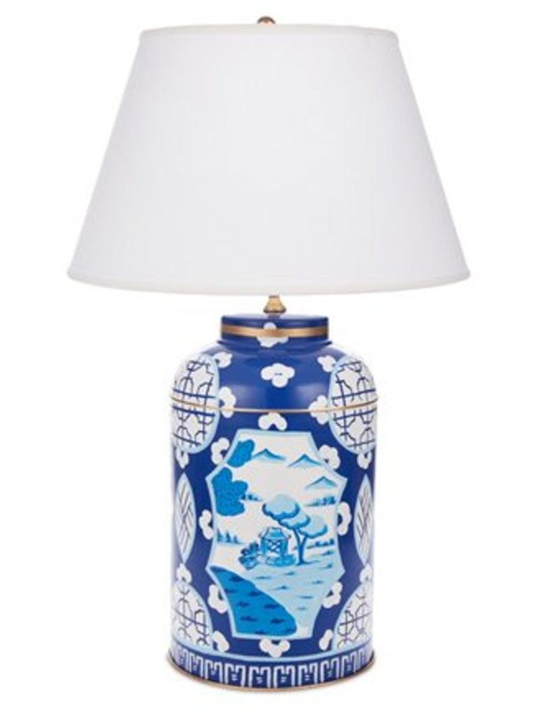 Load image into Gallery viewer, Lamp- Canton Blue Tea Caddy
