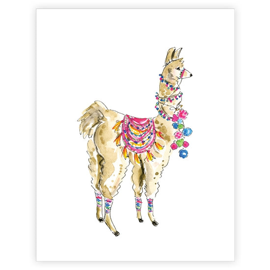 Load image into Gallery viewer, Dressed Up Llama Art Print

