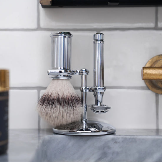 Three- Piece Chrome Shaving Set