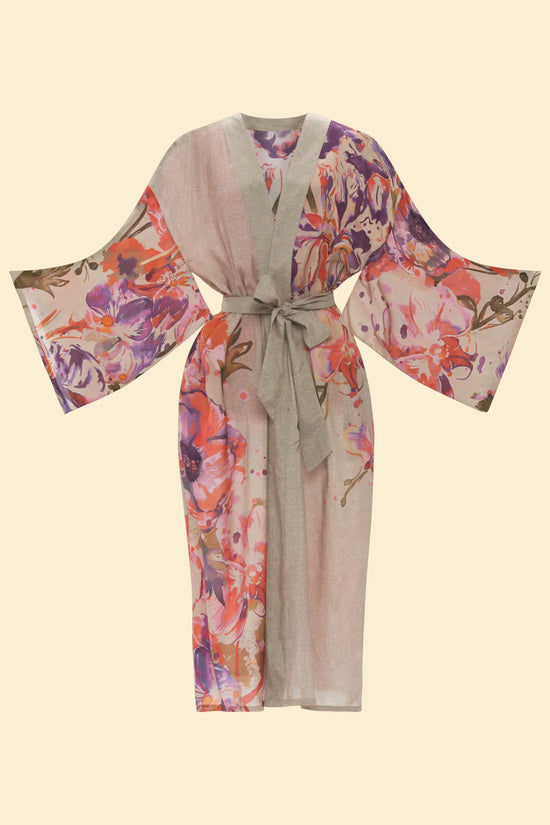Kimono Gown- Orchid and Iris Kimono Gown - Coconut