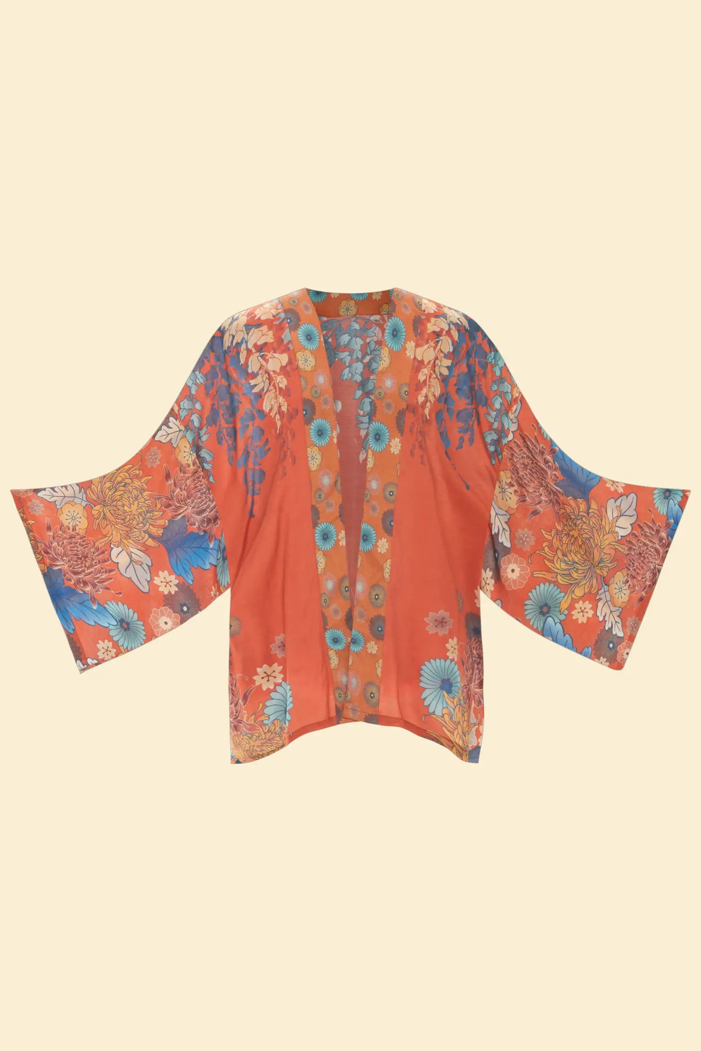 Load image into Gallery viewer, Trailing Wisteria Kimono Jacket, Terracotta
