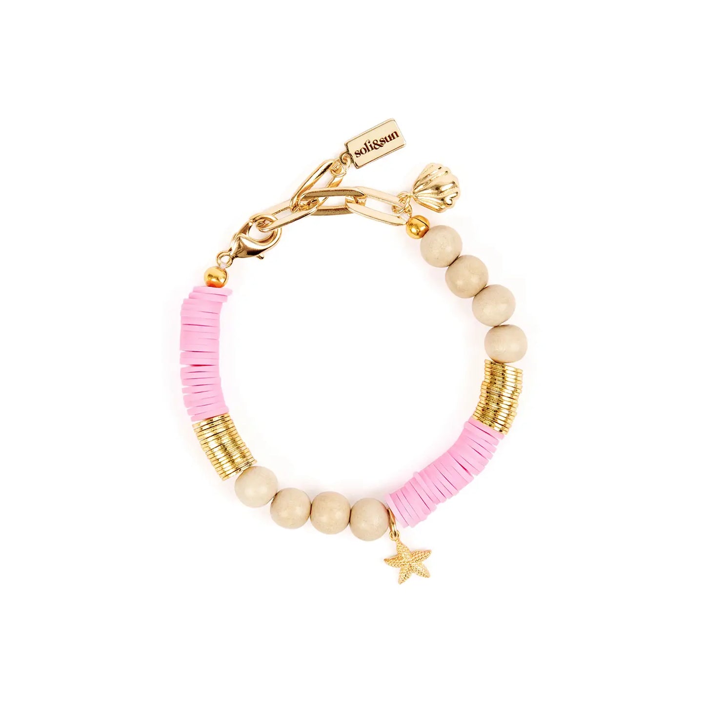 Load image into Gallery viewer, The Cara | Beige &amp;amp; Gold Beaded Bracelet
