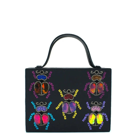 Load image into Gallery viewer, Black Rainbow Beetle Bag
