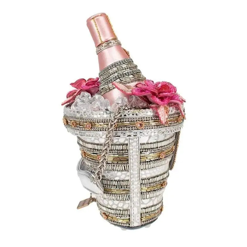Champagne on Ice Beaded Top- Handle Bag
