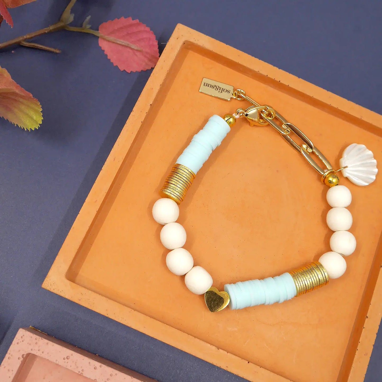Load image into Gallery viewer, The Jasmin | White &amp;amp; Gold Beaded Bracelet
