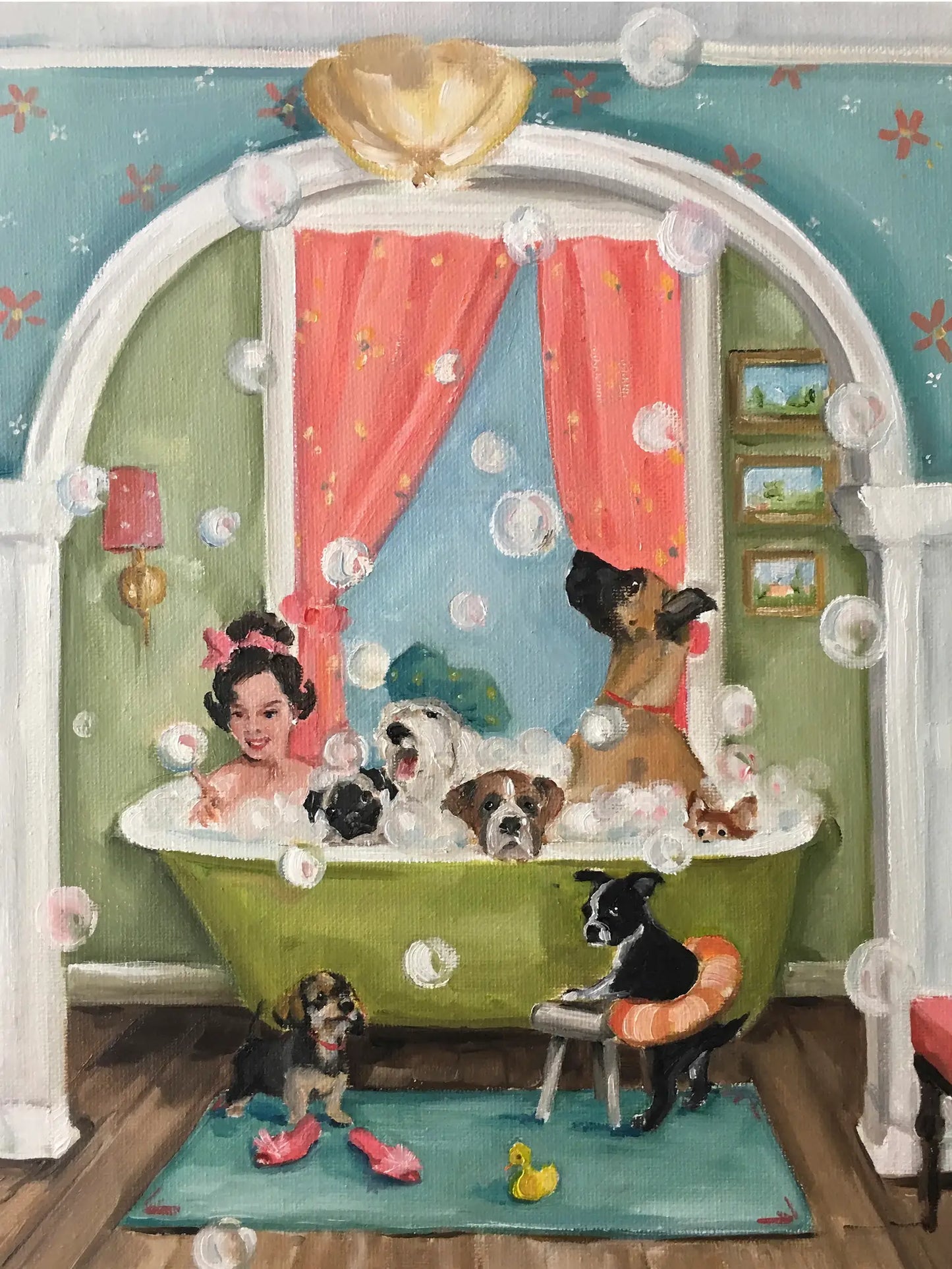 The Bubble Bath Stretched Canvas