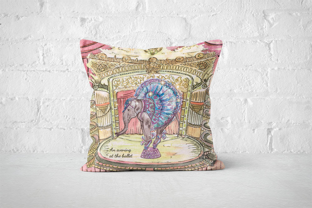 Elephant At The Ballet Cushion