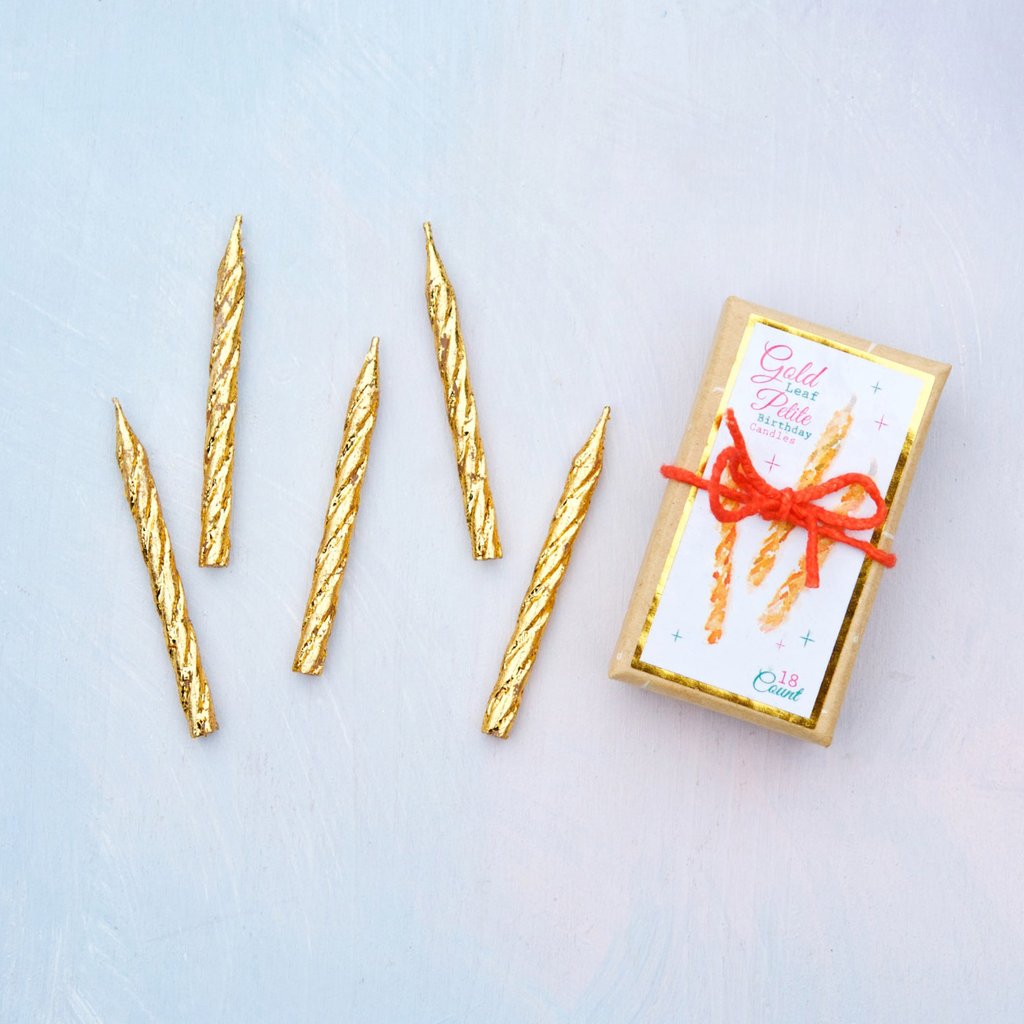 Gold Petite Boxed Party Candle