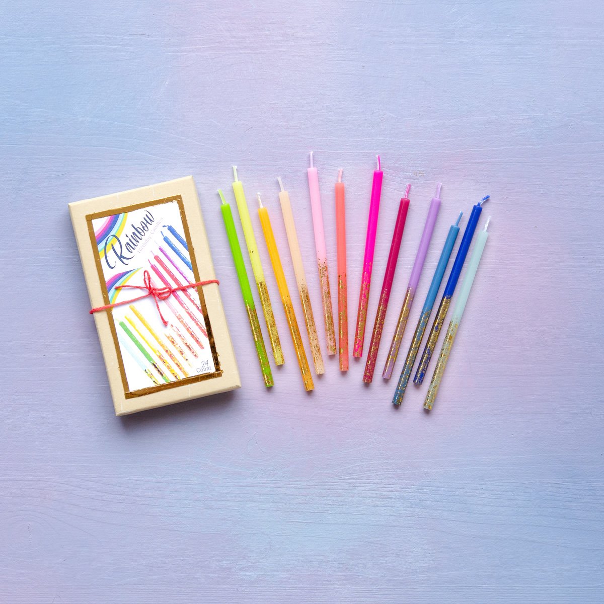 Load image into Gallery viewer, Rainbow Birthday Candles, Set of 24
