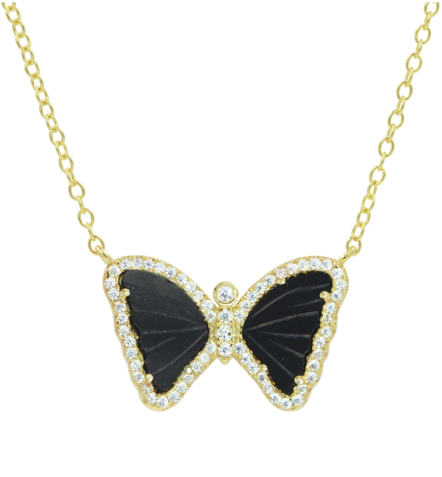 Load image into Gallery viewer, Mini Butterfly Necklace in Black Onyx
