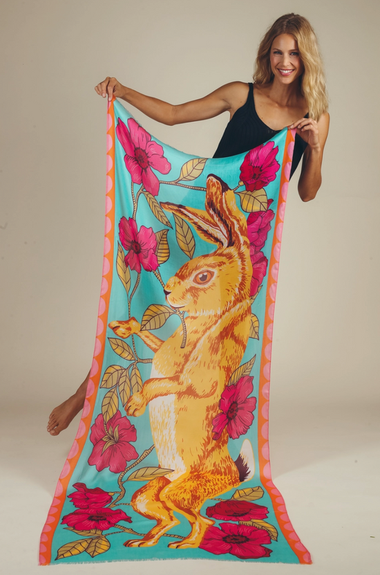 Hare Print Scarf