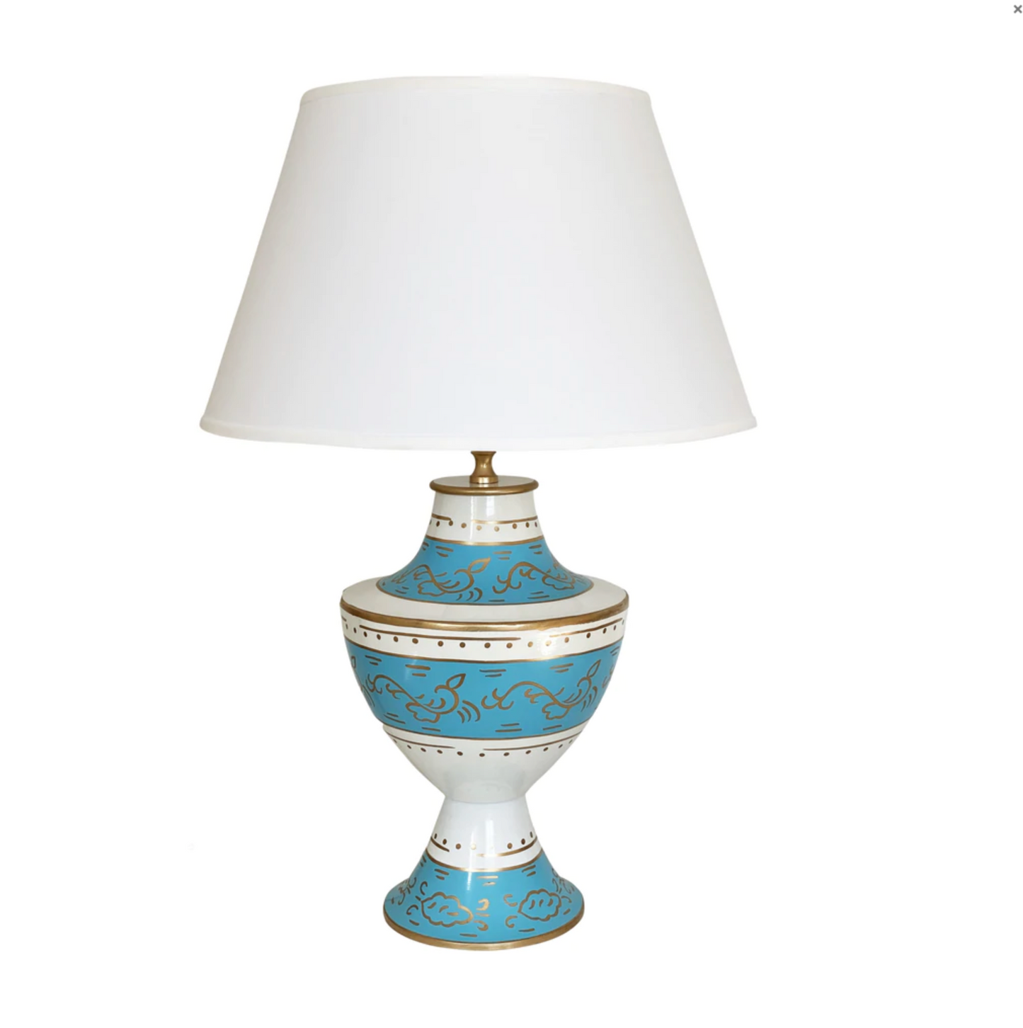 Klismos Lamp in Jules Turquoise