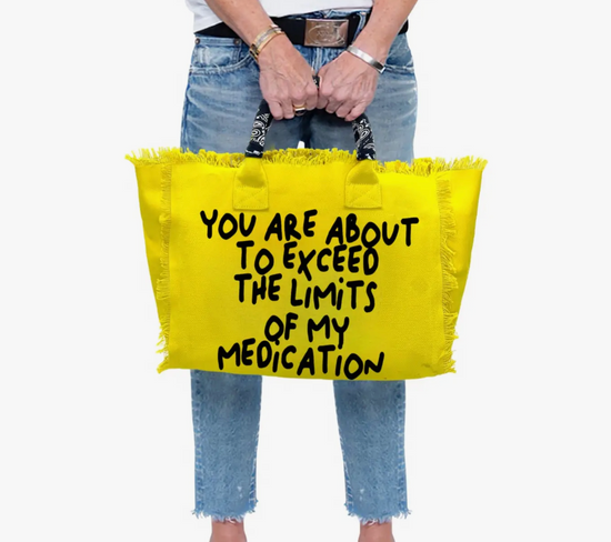 Load image into Gallery viewer, Medication Fringe Yellow Tote
