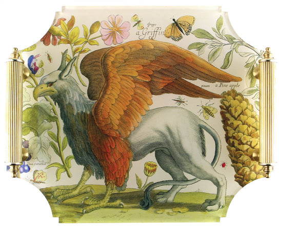 Load image into Gallery viewer, Acrylic Tray, Griffin With Brass Handles
