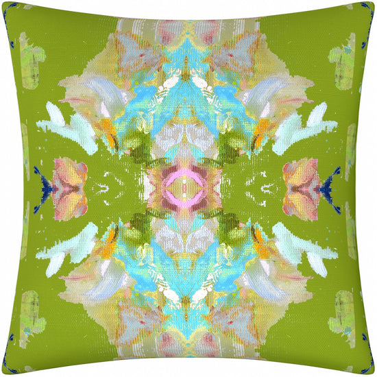 Load image into Gallery viewer, Stained Glass Green Euro Pillow, 26 x 26
