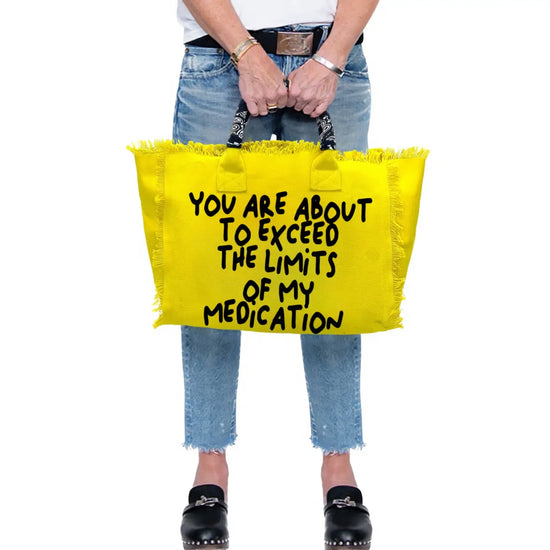 Load image into Gallery viewer, Medication Fringe Yellow Tote
