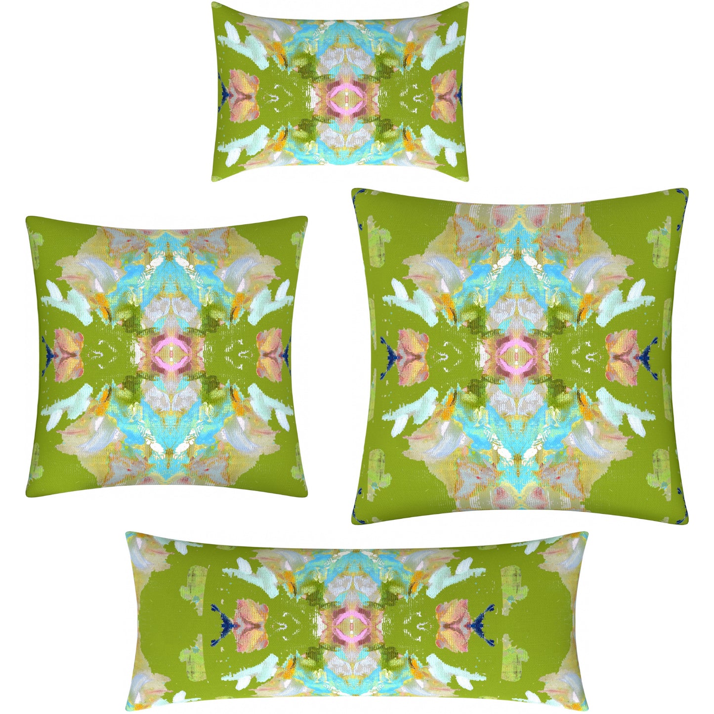 Load image into Gallery viewer, Stained Glass Green Euro Pillow, 26 x 26
