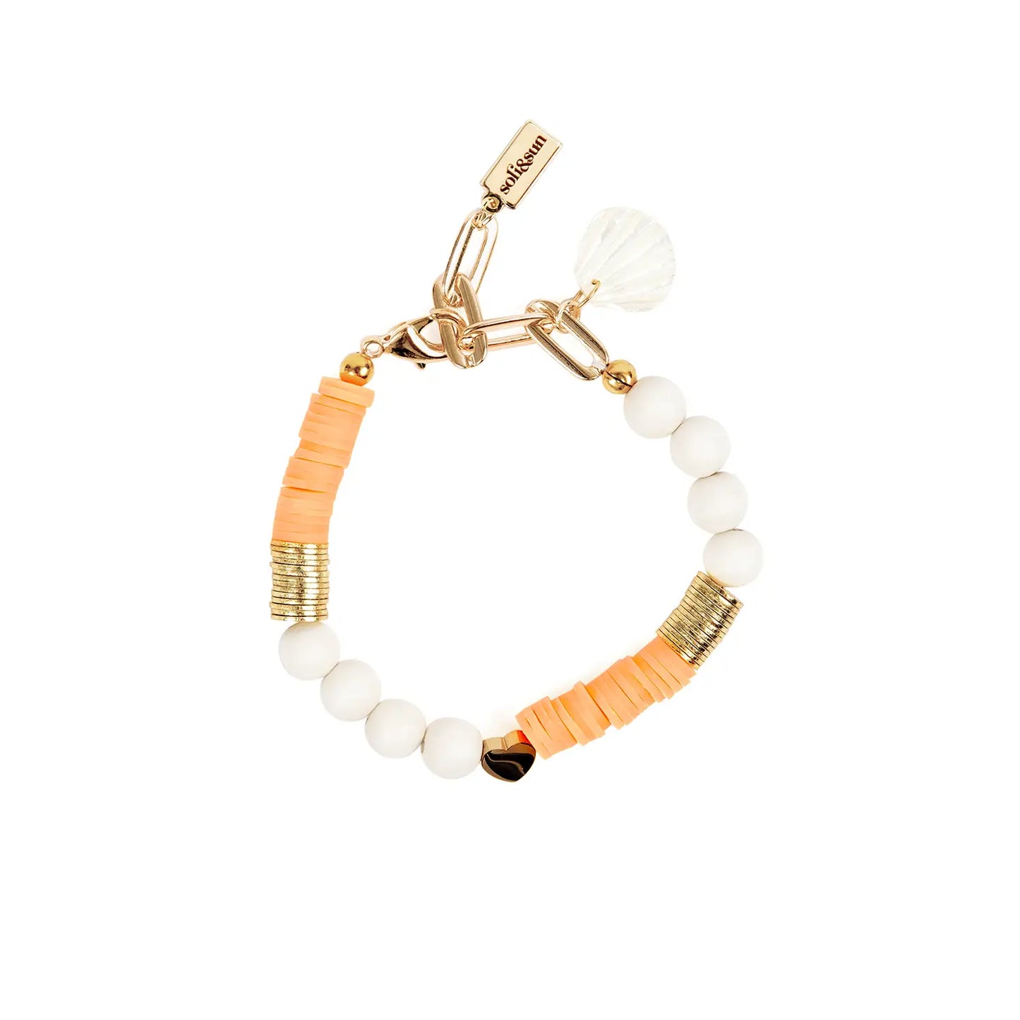 Load image into Gallery viewer, The Jasmin | White &amp;amp; Gold Beaded Bracelet
