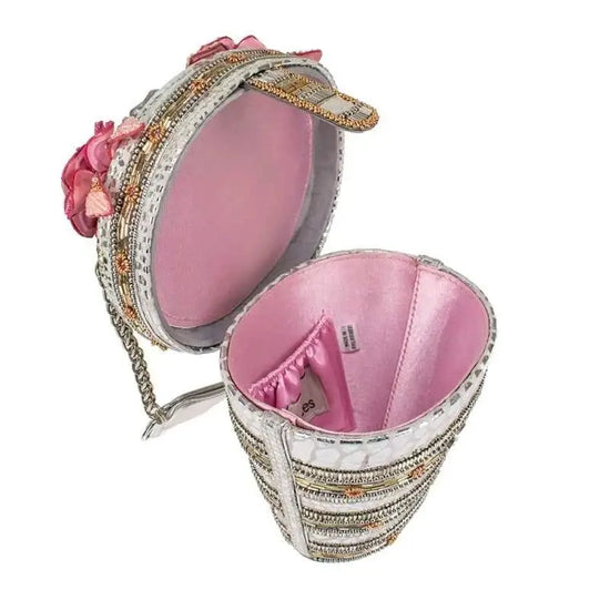 Champagne on Ice Beaded Top- Handle Bag